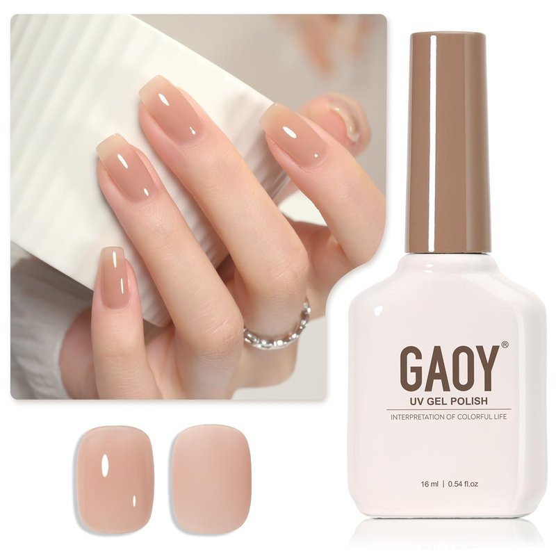 Jelly Nude Gel Nail Polish - 16ml Sheer Translucent UV Cure for DIY Nail Art | Neutral Nude 1716