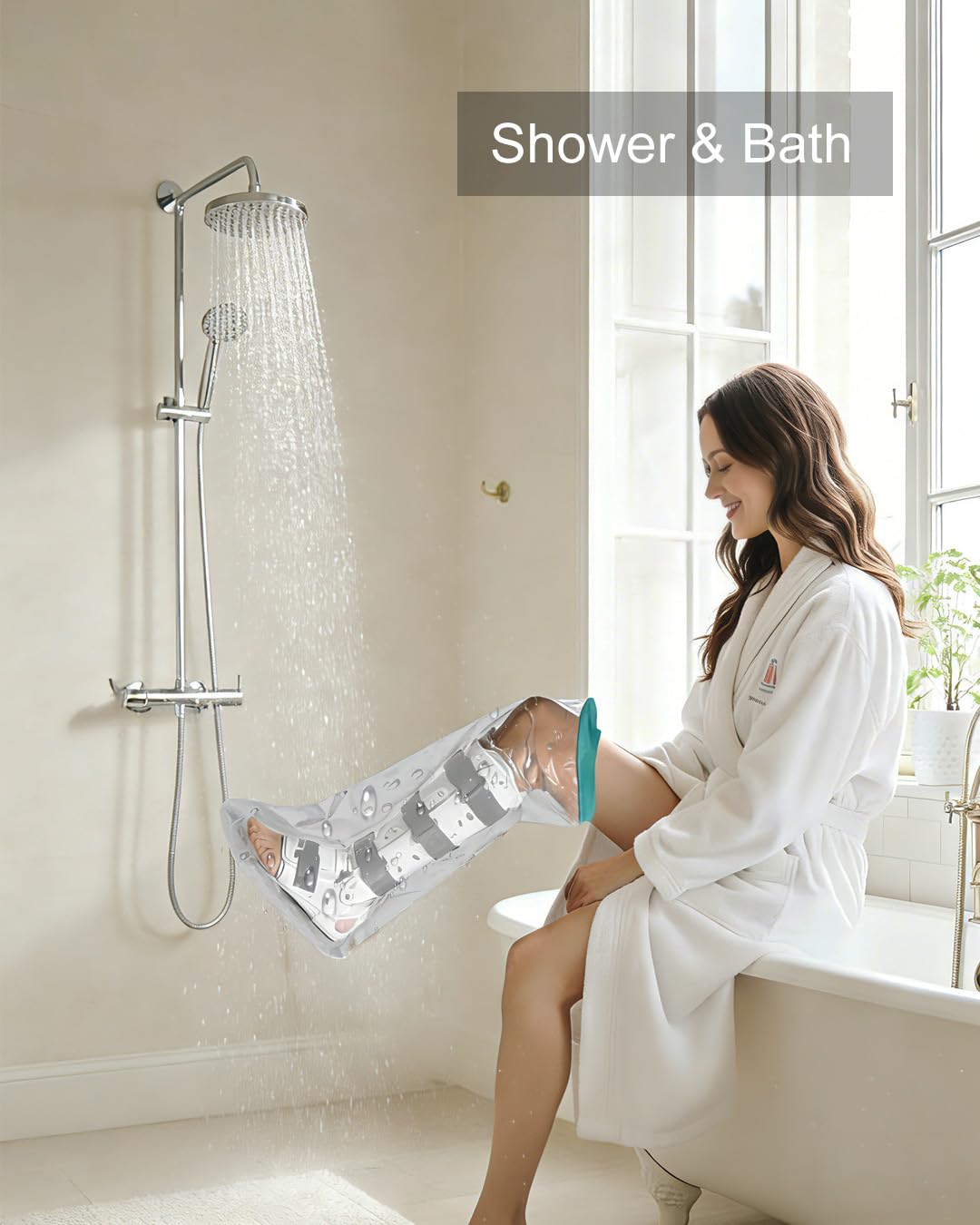 EuyiHlybt Cast Covers for Shower Leg, Waterproof Leg Cast Cover for Showering, Reusable Cast Protector for Shower Leg Adult, Soft Comfortable Cast Shower Cover Leg, Used for Bandages