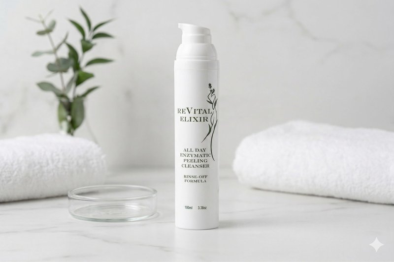 Revital Elixir Enzymatic Peeling Cleanser – Gentle Daily Exfoliating Face Wash with Enzymes – Improves Skin Tone & Texture, 100ml (3.38oz)