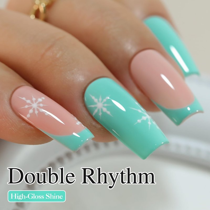 Double Rhythm Gel Nail Polish - Pure Sheer Soak Off Formula for DIY Manicure | Sea Blue 15ML