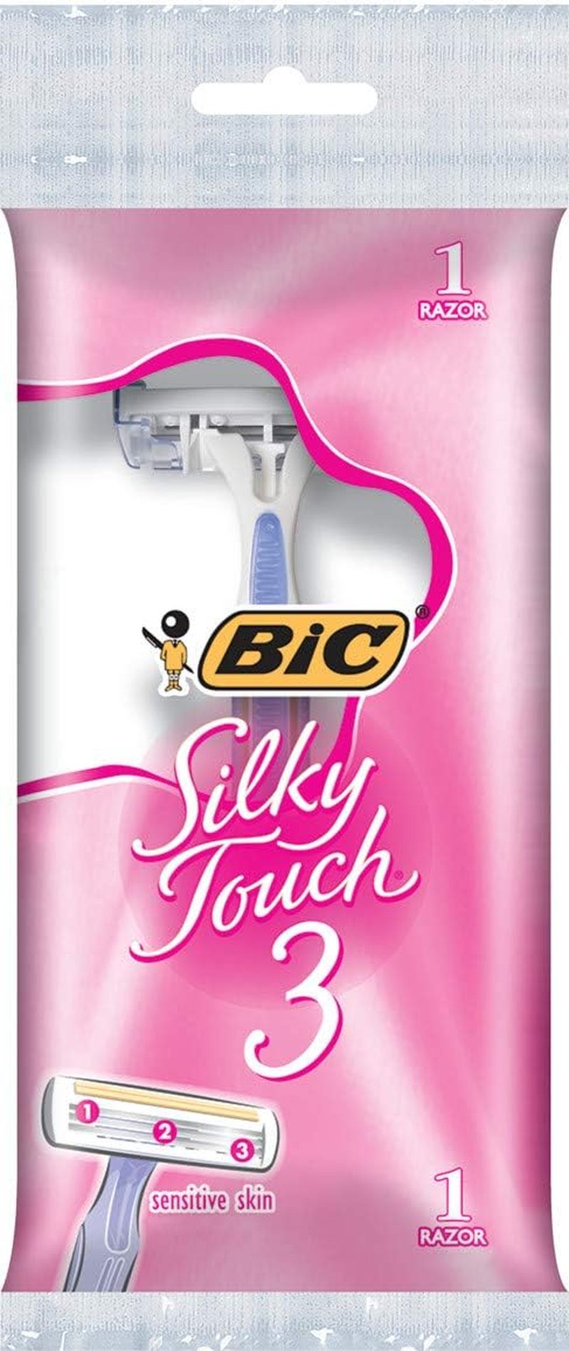 BIC Silky Touch 3 Women’s Disposable Razor, Assorted, 8 Count