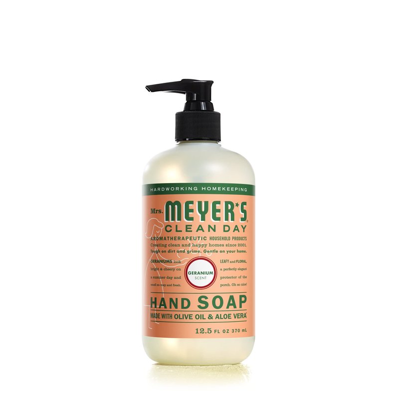 MRS. MEYER'S CLEAN DAY Hand Soap, Made with Essential Oils, Geranium, 12.5 fl. oz