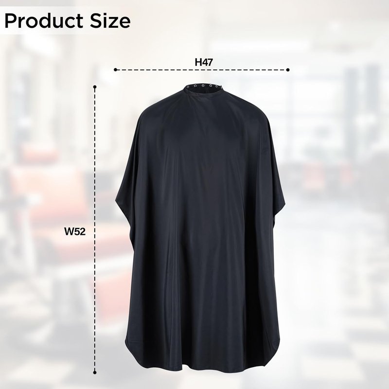 Regine Switzerland Professional Hair Cutting Cape - Adjustable Waterproof Barber Cape for Men & Women | 52" x 47", Black