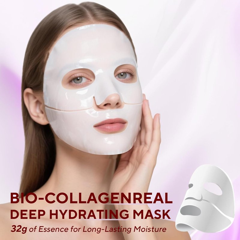 Collagen Face Mask - 4 Pack Bio-Collagen Deep Hydrating Overnight Masks for All Skin Types
