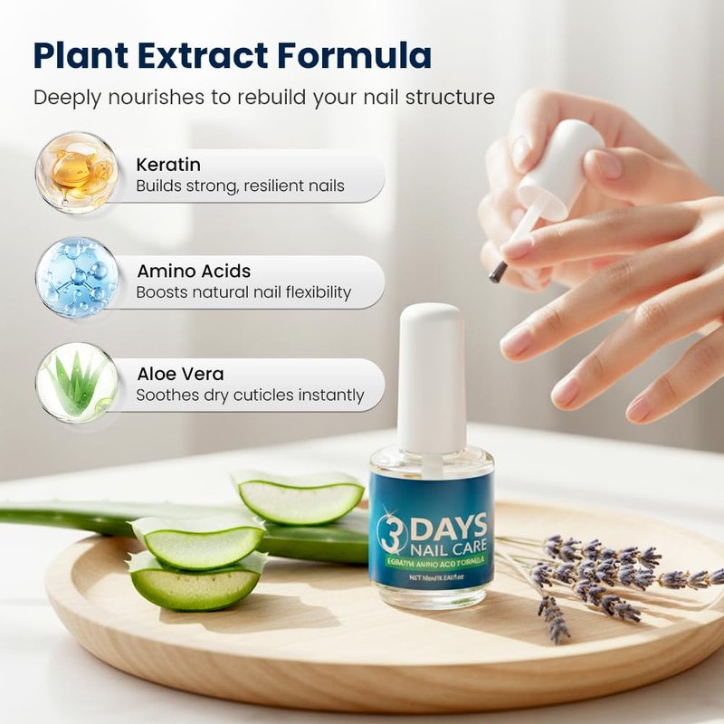 3 Days Nail Care Oil, 2026 Upgraded Keratin Nail Strengthener, Nail Moisturizer Gloss for Brittle Nails, for Women (1pcs)