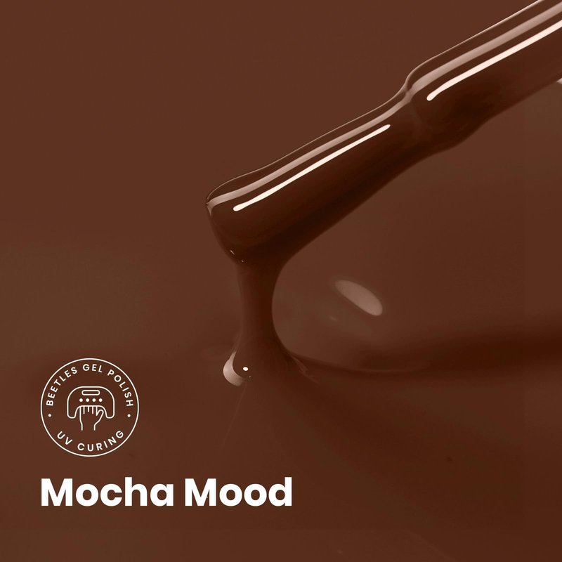 Beetles Brown Gel Nail Polish - Mocha Mood 15ML/0.51Fl Oz, Dark Brown Gel Polish, Same Color Same Bottle STAY SHINING Series, Soak Off UV LED Lamp Nails Art, Long-Lasting Manicure Salon DIY Home