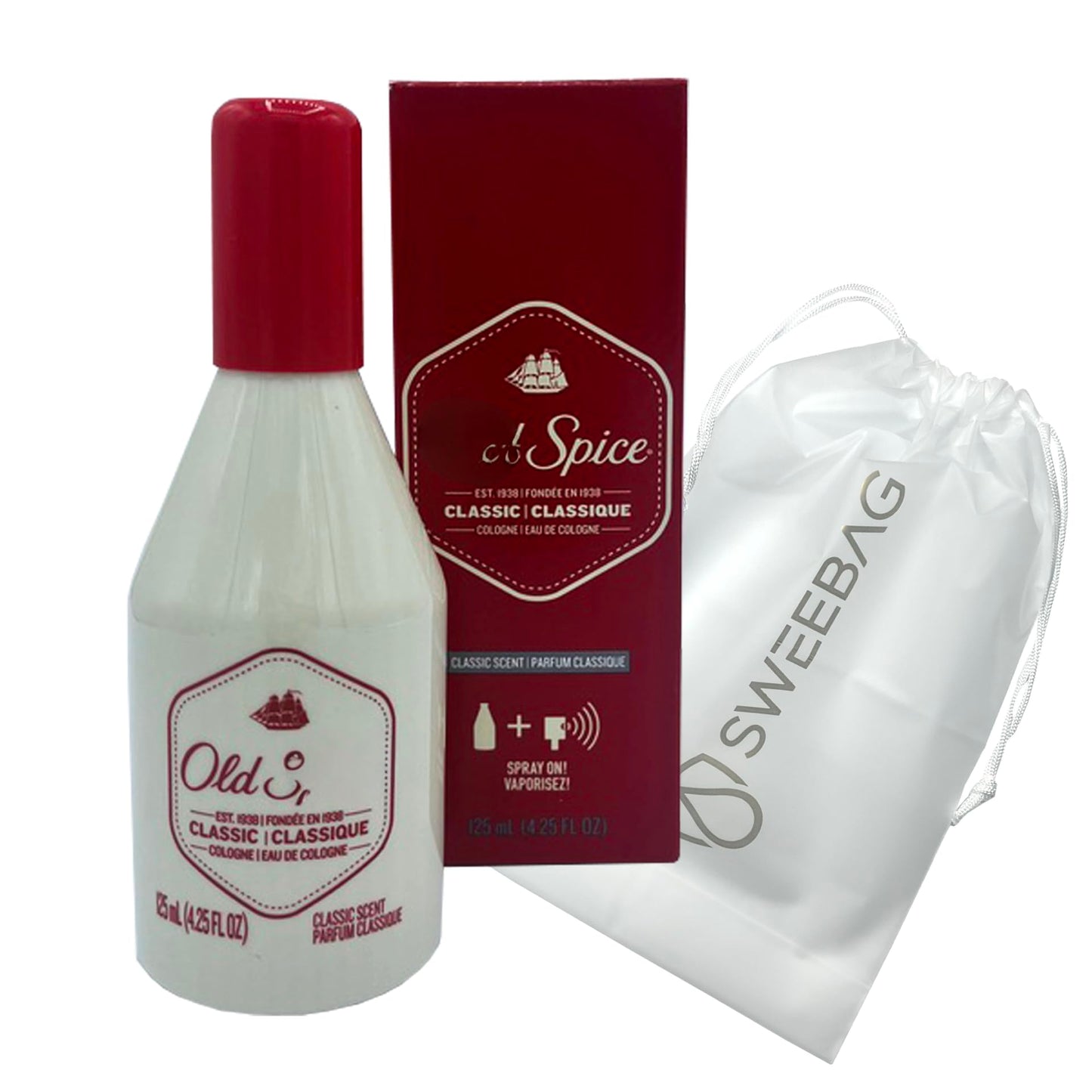 Sweebag Bag strong and waterproof with OldSSpice Cologne Classic 4.25 Fl oz Spray Original Scent