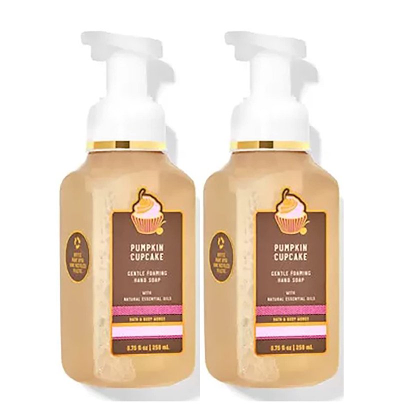 Bath & Body Works Bath and Body Works Pumpkin Cupcake Gentle Foaming Hand Soap 8.75 Ounce 2-Pack (Pumpkin Cupcake) 17.5 fluid_ounces