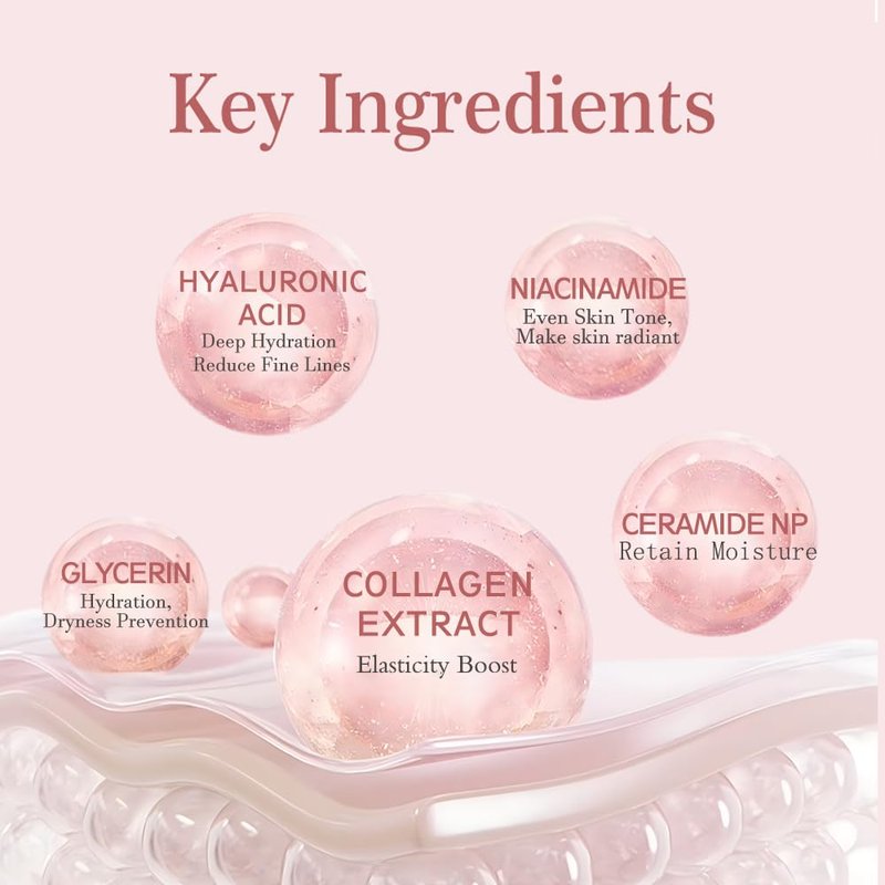 Collagen Night Wrapping Mask, Peel Off Hydrolyzed Collagen Facial Mask, Elasticity & Hydration, Tight Skin, Reduce Sagging & Dullness, 2.54 fl.oz