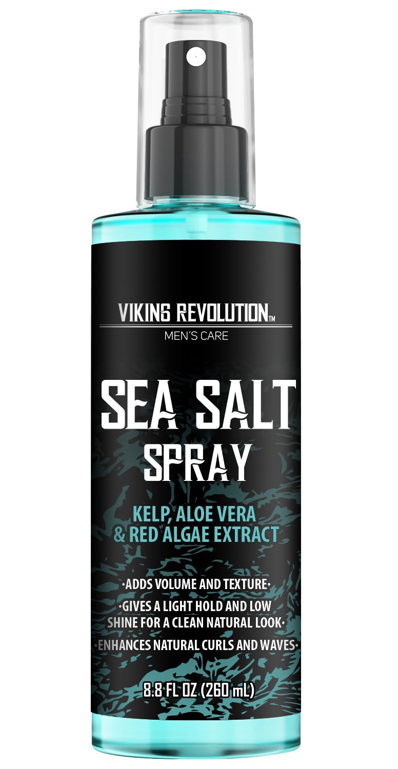 Viking Revolution Sea Salt Spray - Texturizing Hair Spray with Kelp & Aloe Vera - 8.8oz for Beachy Waves