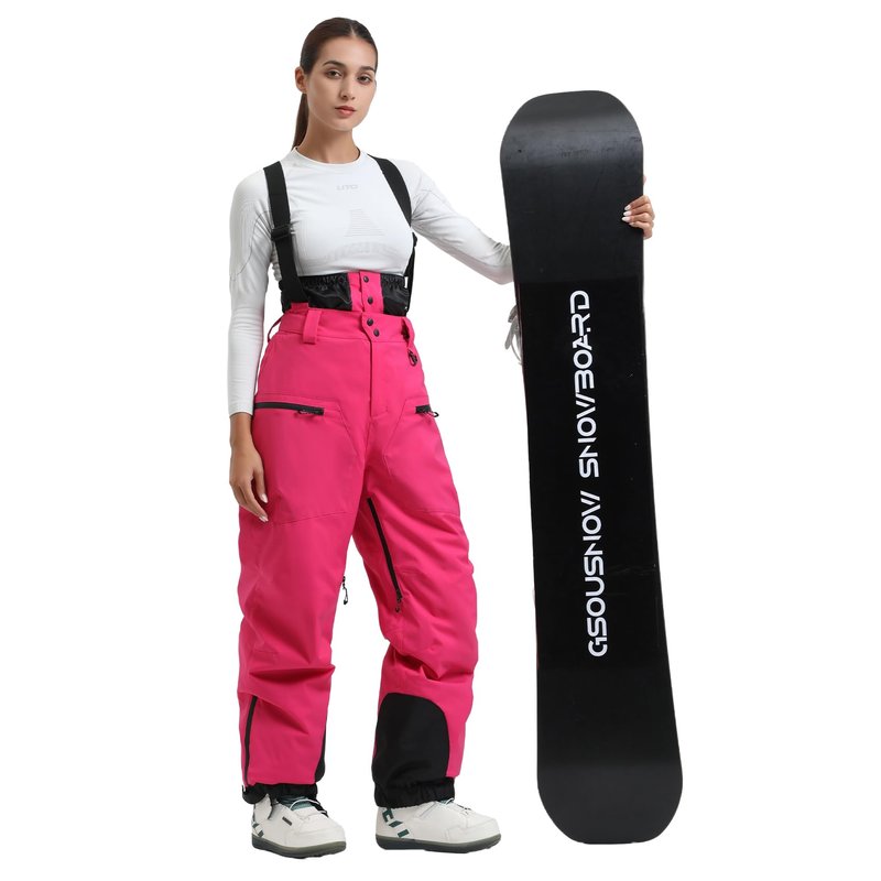 GSOU SNOW Womens Baggy Snowboard Pants Ski Bibs Snow Loose Overalls Waterproof Windproof Insulated Warm