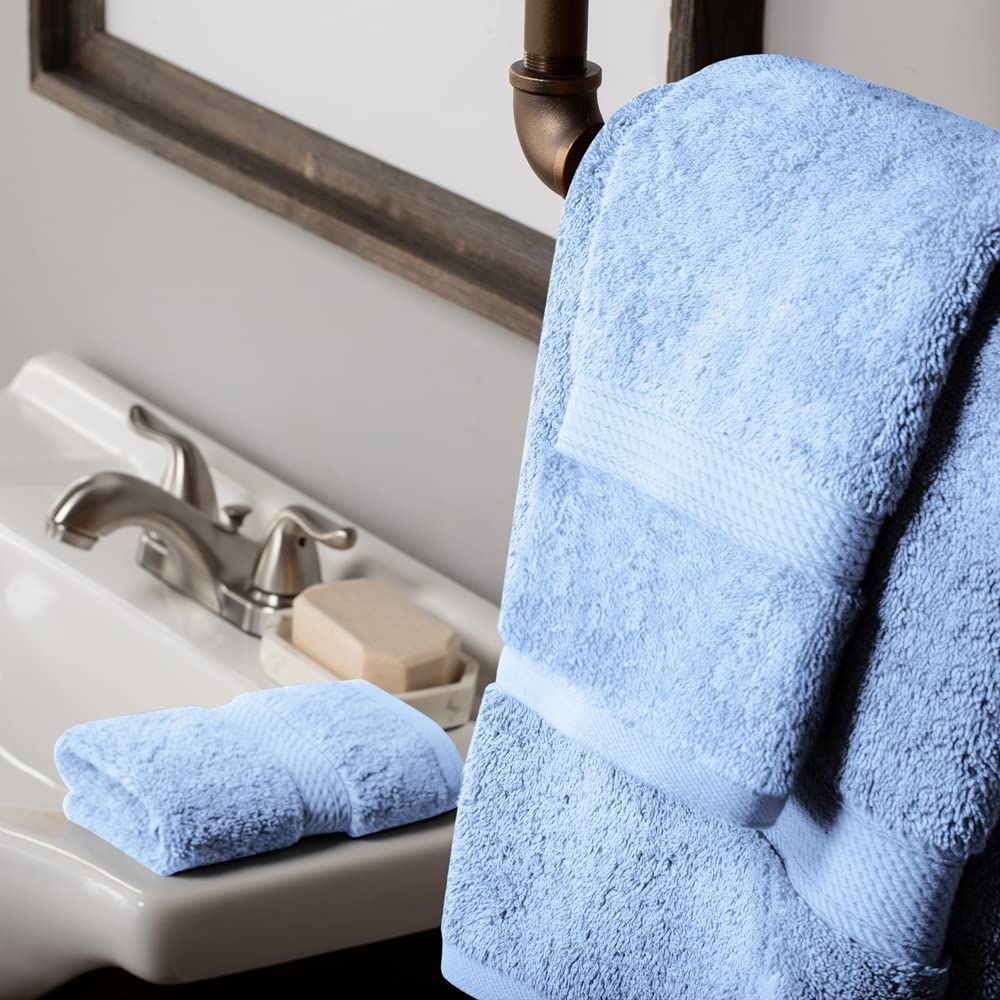 SUPERIOR Egyptian Cotton Ultra Plush & Absorbent, 3 Piece Set, Light Blue