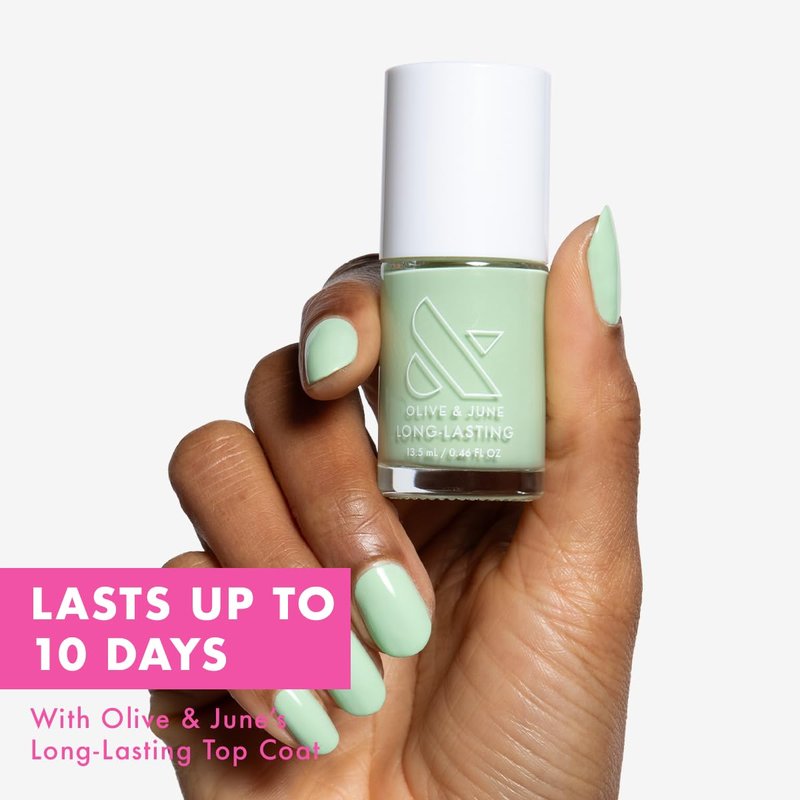 Olive & June Long Lasting Nail Polish | Star Wars: The Mandalorian & Grogu | No Lamp Needed Lasts up to 10 Days | Salon-Quality Gel-Like 15-Free Vegan & Cruelty-Free Chip-Resistant | Grogu Green