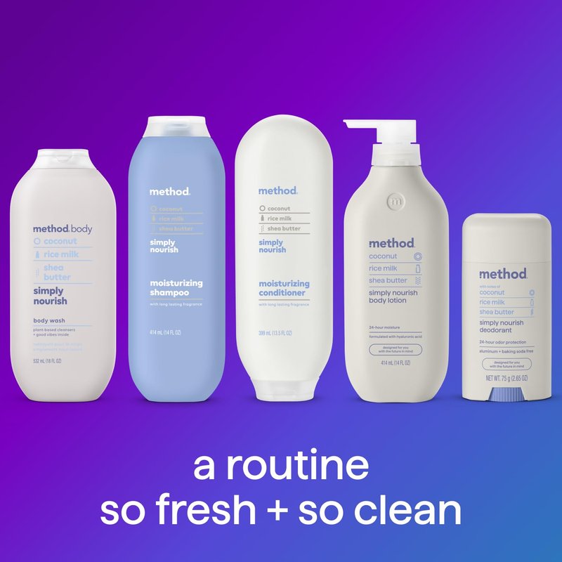 Method Body Wash - Simply Nourish Formula | Paraben & Phthalate Free | 18 oz Size