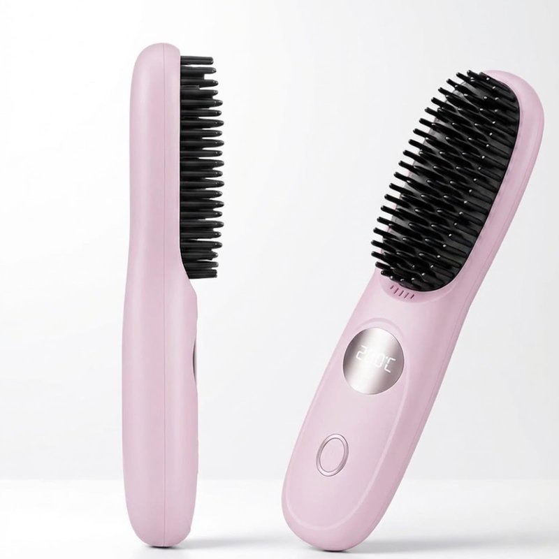 Go Brush Pro 2026 Upgraded Cordless Hair Straightener Brush - Portable Hair Straightening Brush for Short Hair & Long Hair, MCH Fast Heat Rechargeable Ionic Travel Styler with LED Display