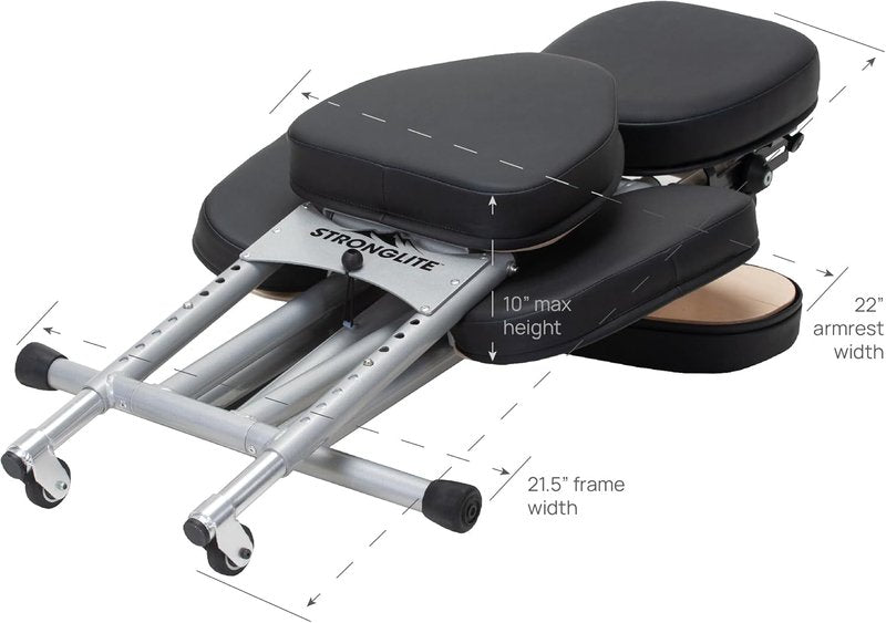 Portable Massage Chair - Ultra-Strong, Lightweight & Foldable Spa Chair with Wheels | Sapphire, 600lbs Capacity
