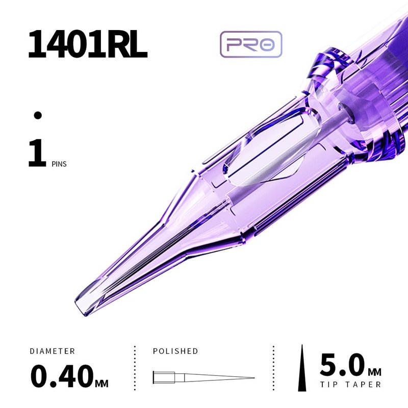 Mast Pro Cartridge Tattoo Needles Disposable 20Pcs 0.4MM Standard Size 1401RL for Tattoo & Permanent