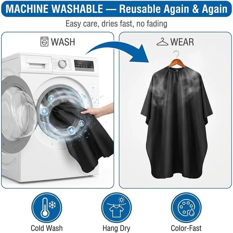 Professional Haircutting Cape - Adjustable Magic Tape Barber Gown for Men & Women | 59"x45"