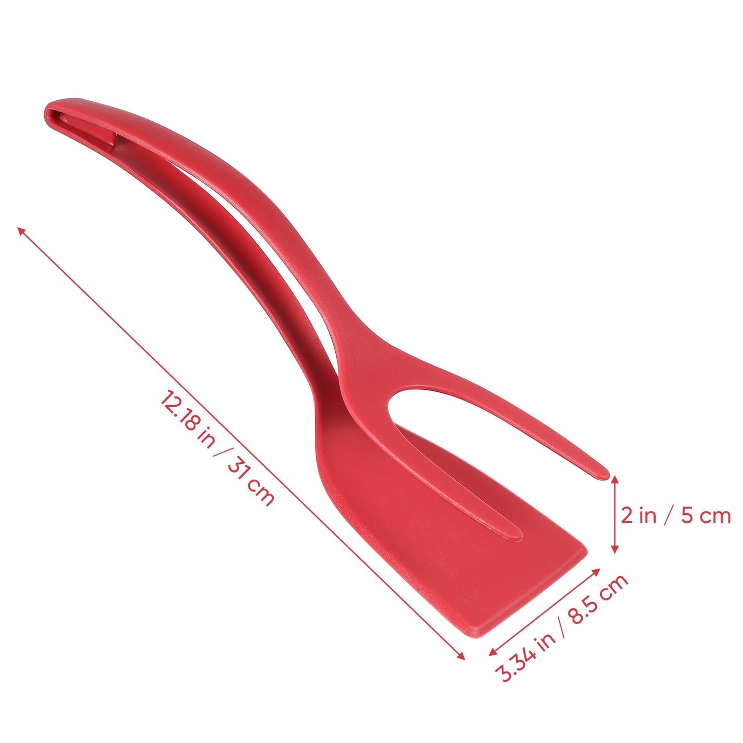 Hemoton 2 in 1 Egg Spatula and Tongs,Flipper Spatula for Bread Fish Toast Pancakes Omelettes and Fried Eggs,Non-Stick Silicone Kitchen Tool for Cooking Flipping and Gripping