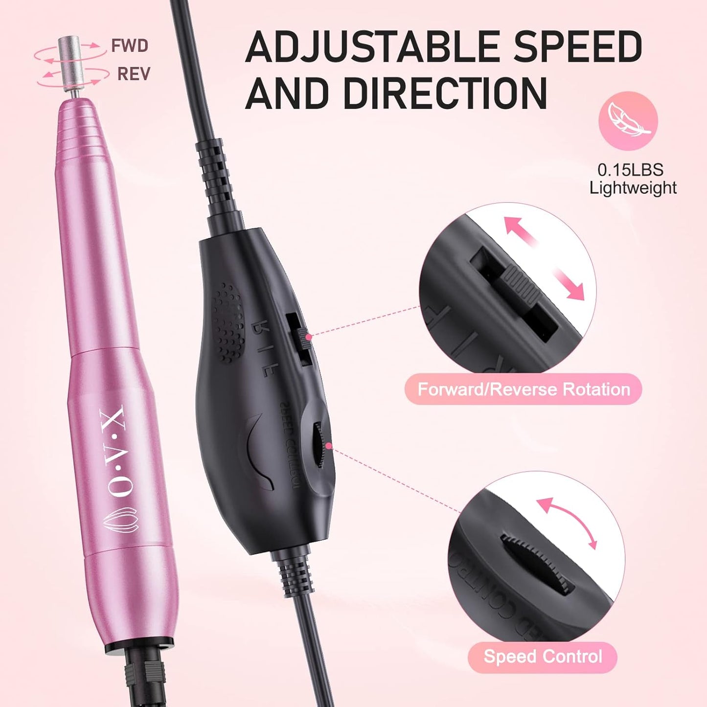 Skiennix Portable Electric Nail Drill - 20000 RPM Professional Manicure & Pedicure Kit | Acrylic Nail Set