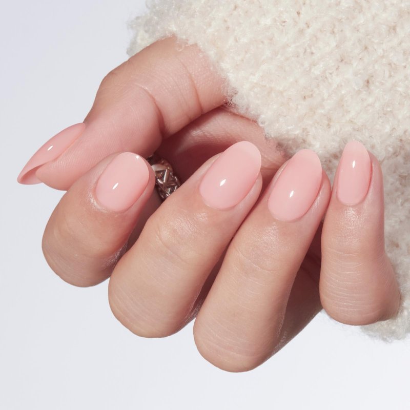 modelones Nude Pink Short Press on Nails, Semi-Transparent Oval Fake Nails Kit Press Ons with Nail Glue, Adhesive Tabs, Nail File, Prep Pad, Manicure Stick, 32Pcs 16 Sizes, Spring Women Girl Gift