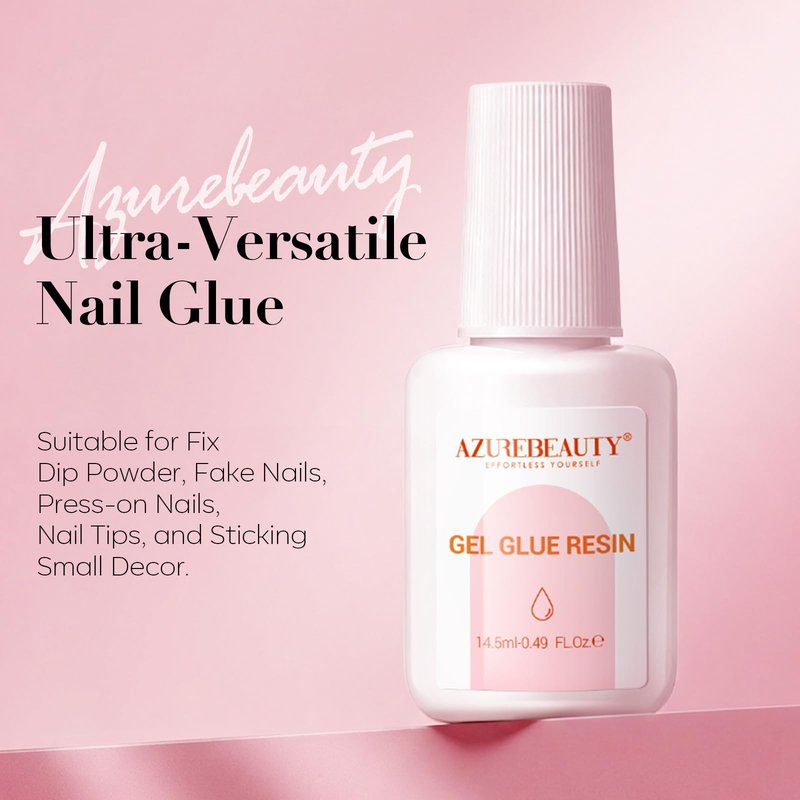 AzureBeauty Nail Repair Glue for Broken Cracked Split Weak Nails, Clear Quick Dry No UV Needed, Easy Application, Durable & Long-Lasting Fast Glue False Nails, Press On Nails