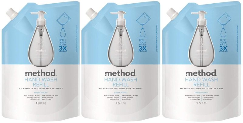 Method Gel Hand Soap Refill - Sweet Water Scent | 34 Fl Oz (Pack of 3)