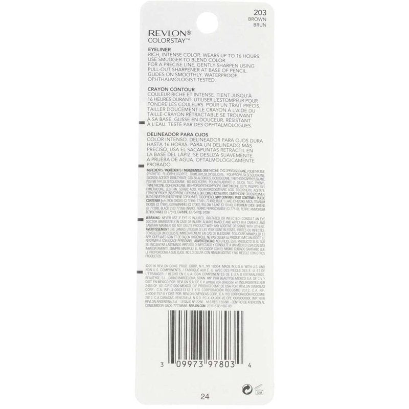 Revlon ColorStay Eyeliner Pencil - Brown Long-Lasting Formula | 0.01 oz, Pack of 5