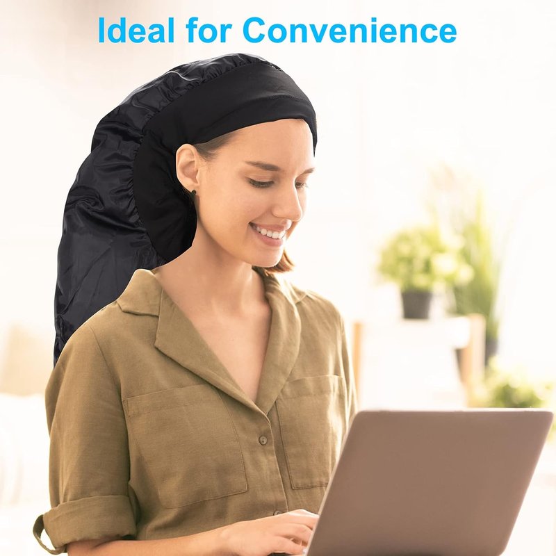 Skiennix Large Hooded Hair Dryer Bonnet Cap - Fast Drying with Long Tube | Fits All Head Sizes