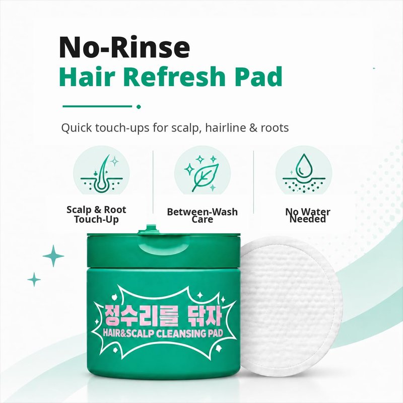 Madeca Hair & Scalp Cleansing Pads | All-in-One No-Rinse Hairline & Scalp Refresh Pads for On-the-Go Care Convenient Wipes for Post-Workout, Travel & Busy Days, Light Fresh Feel, 30 Pads
