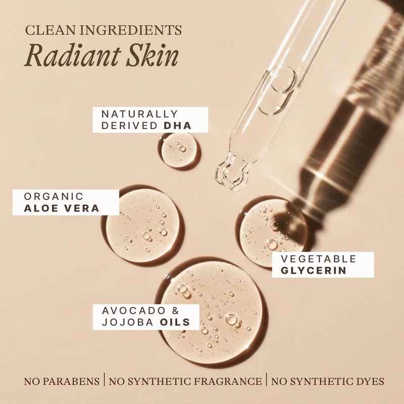 Self Tanning Drops - Natural & Organic Face Tanner | Medium Moisturizing Bronzing Drops for Face & Body