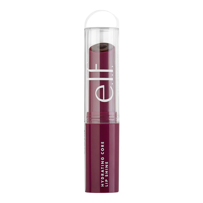 e.l.f. Hydrating Core Lip Shine with Shea Butter & Vitamin E, Tinted Lip Balm for A Smooth, Glossy Finish & Long-Lasting Moisture, Ecstatic Deep Berry