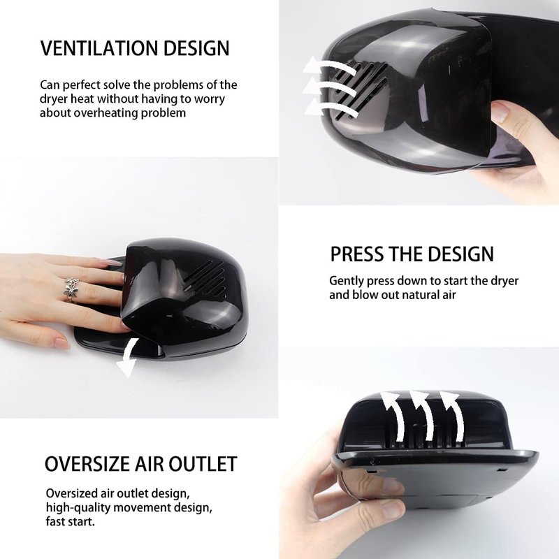 Portable Nail Dryer - Quick Dry Air Blower for Regular Nail Polish | Nail Art Fan Machine for Fingernails & Toenails