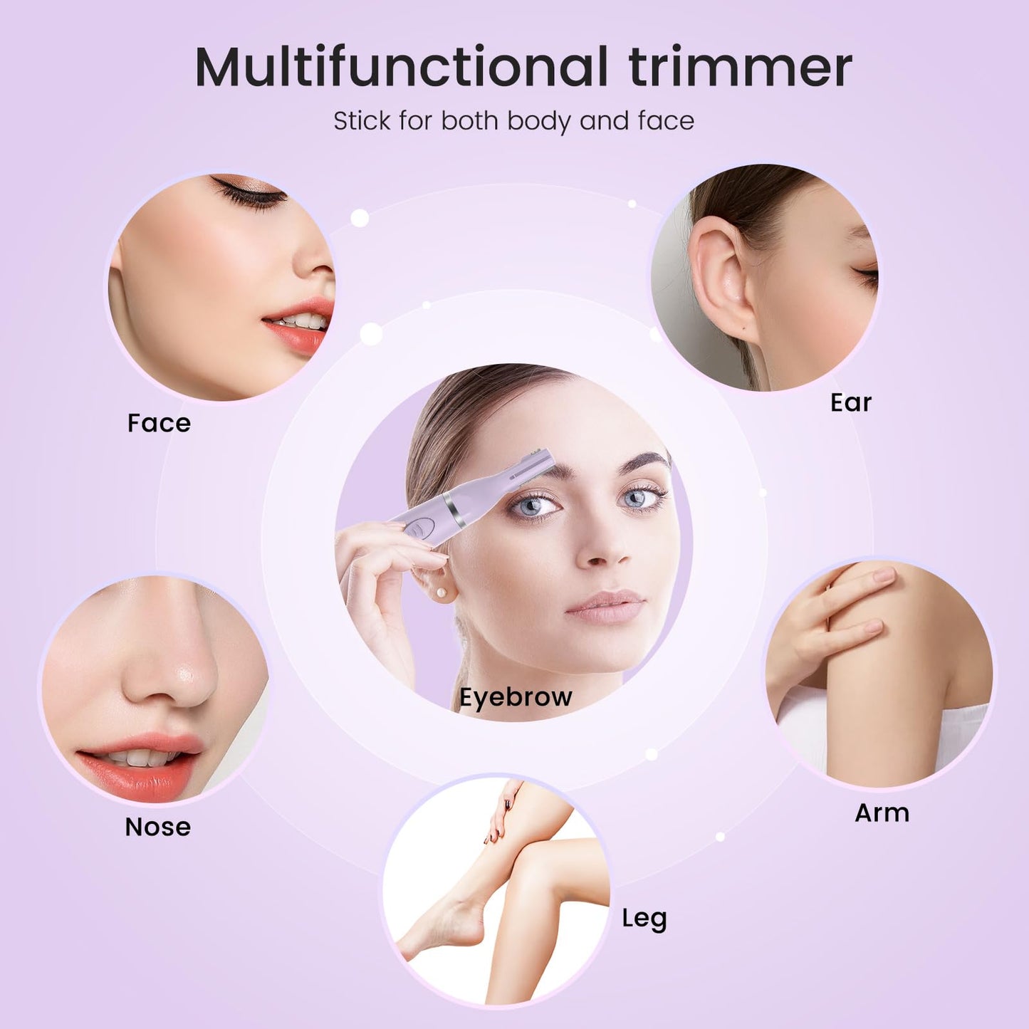 Yinowt Ear and Nose Hair Trimmer for Women, 2026 Professional Painless 2 in 1 USB Rechargeable Eyebrow & Facial Hair Trimmer, Precision Tool with Powerful Motor and Dual-Edge Blades, IPX7 Waterproof
