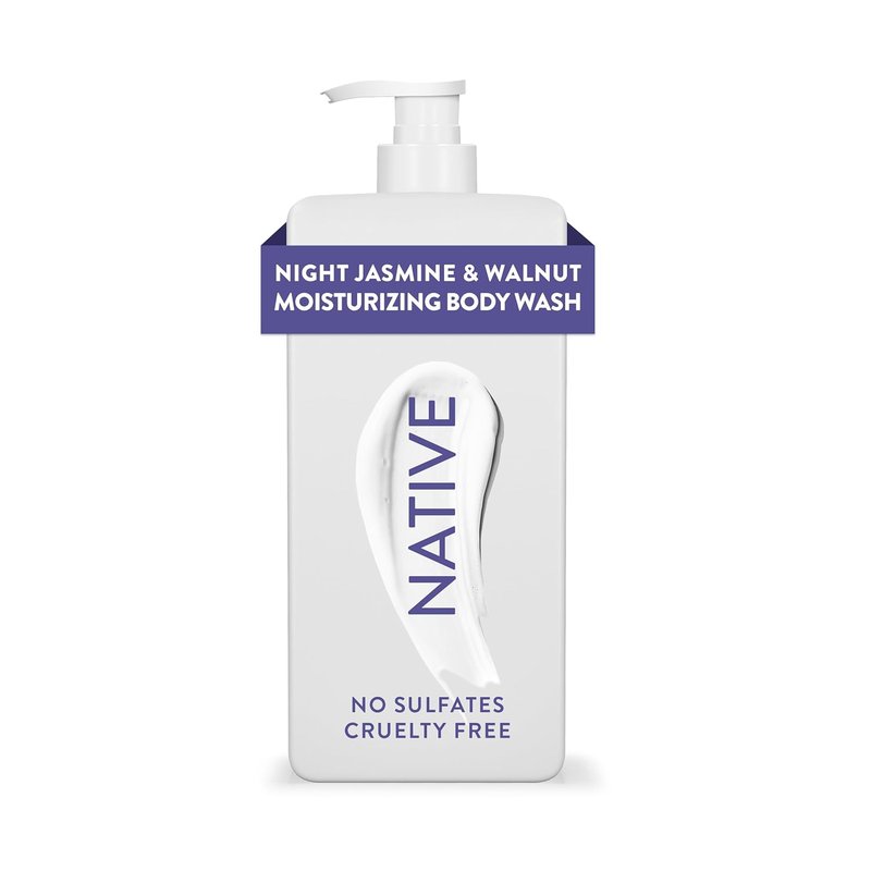 Native Moisturizing Body Wash - Naturally Derived Ingredients for Soft, Hydrated Skin | Night Jasmine & Walnut, 18 oz