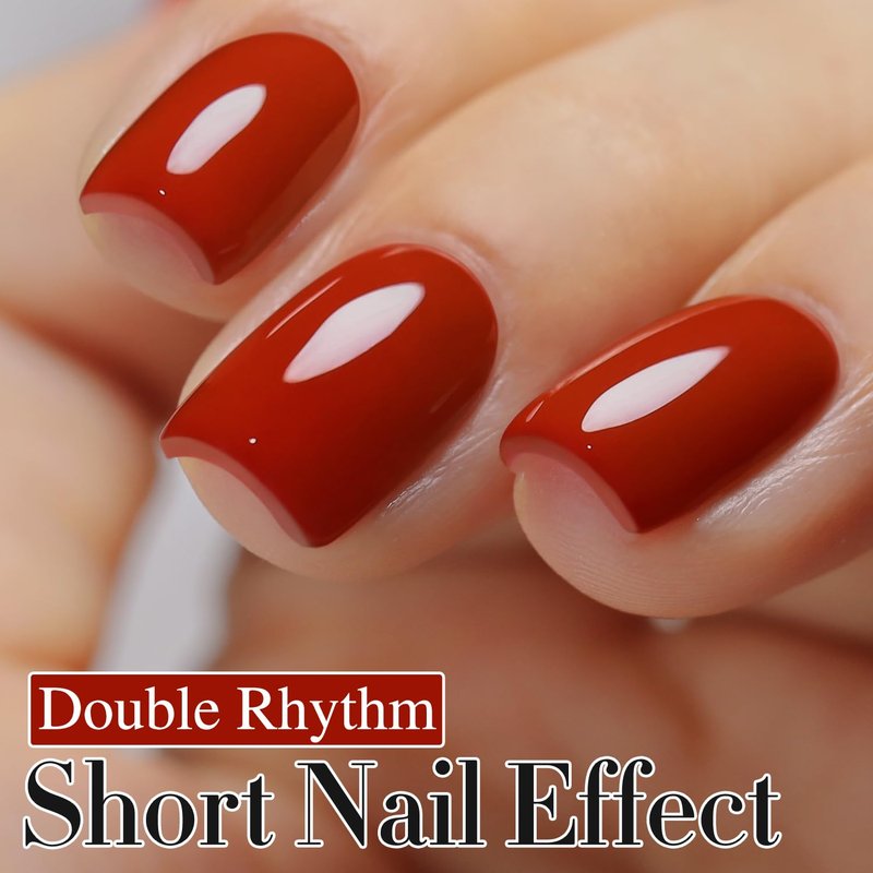 Gel Polish - Double Rhythm 15ML Iron Red | Sheer Finish for DIY Manicure at Home