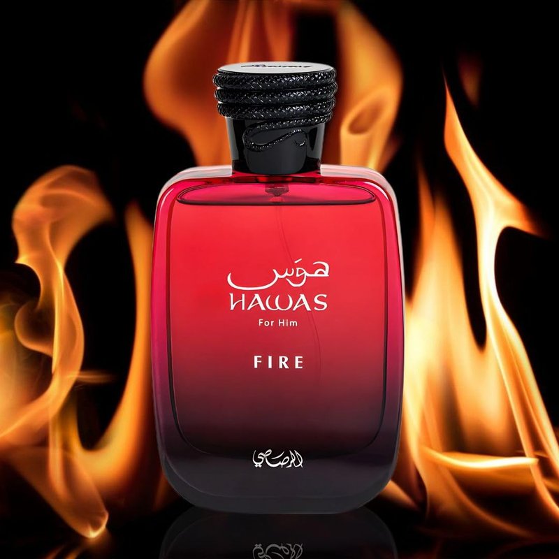 Rasasi Hawas Fire Eau De Parfum Spray - Bold Arabian Perfume for Men | 100ML (3.4 Oz) - Captures Masculine Elegance