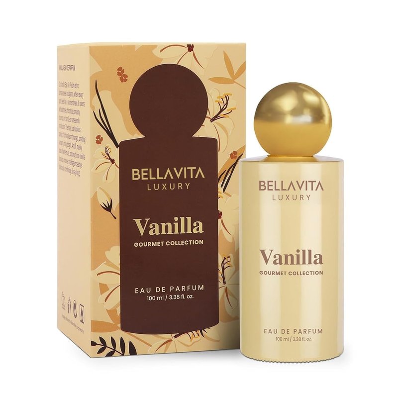 Bellavita Luxury Vanilla Eau de Parfum | 100 ml (3.4 fl.oz.) | Perfume for Men and Women | Gourmet, Coconut, Vanilla and White Musk Notes | Long Lasting Unisex Fragrance
