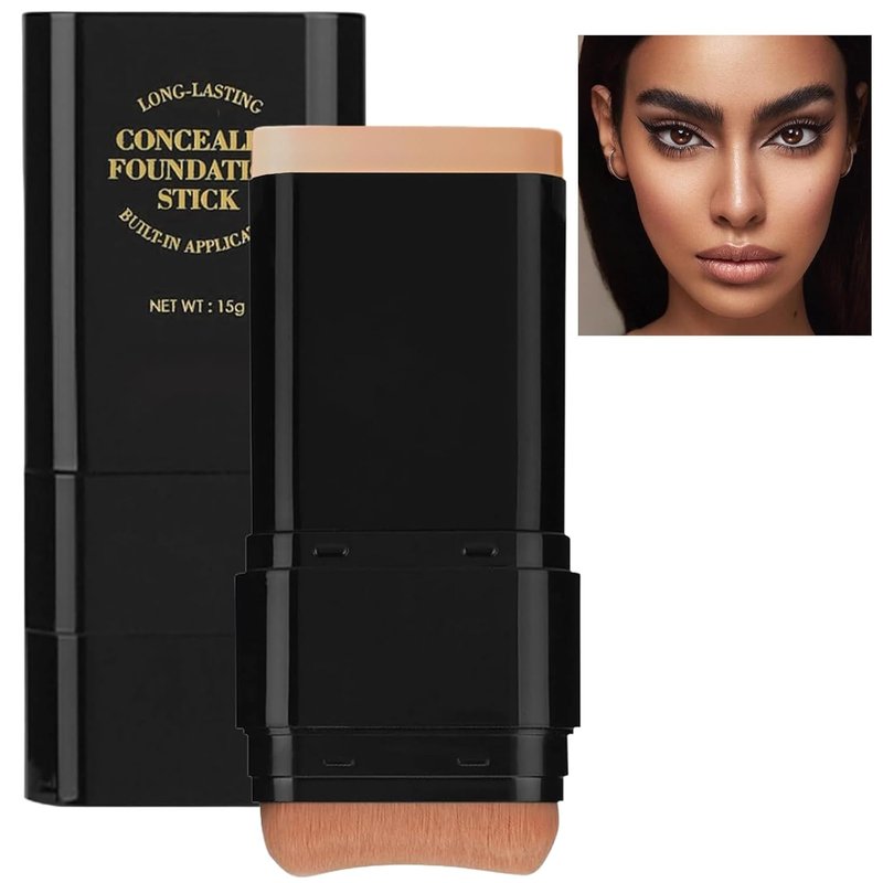 Foundation Stick - 2 in 1 Dual-Ended Long-Lasting Concealer & Contour | Waterproof Full Coverage Matte Finish in Deep Wheat