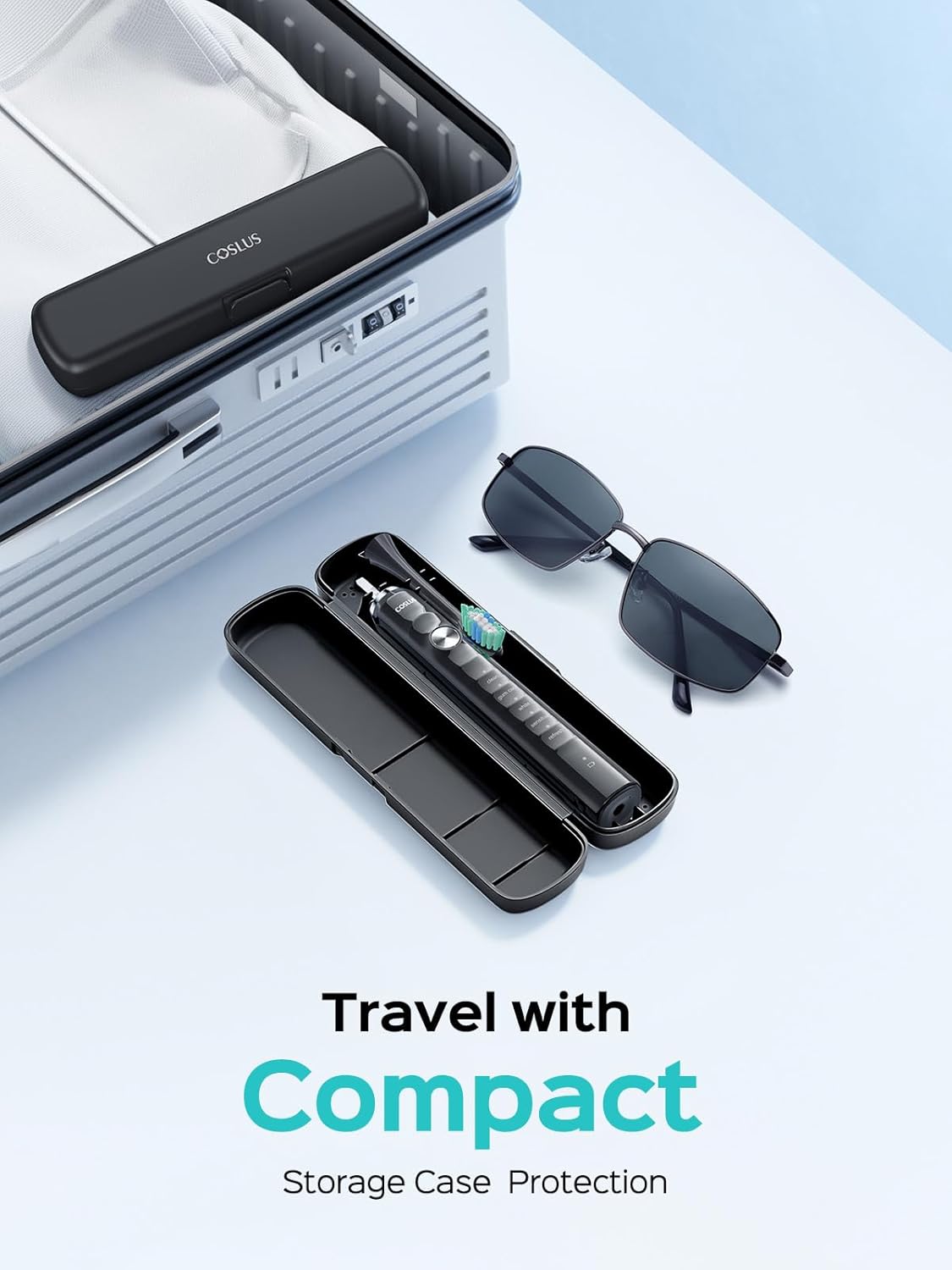 Sonic Electric Toothbrush for Adults - 47000 VPM Deep Cleaning, 5 Modes, Wireless Charging | Black with Travel Case & 6 Brush Heads