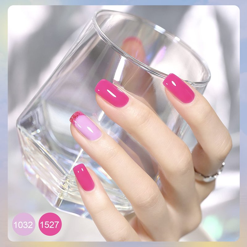 42 Pcs Gel Nail Polish Kit - Pink, White, Red & Nude Colors | Glossy & Matte Top Coat for Salon & DIY Manicure