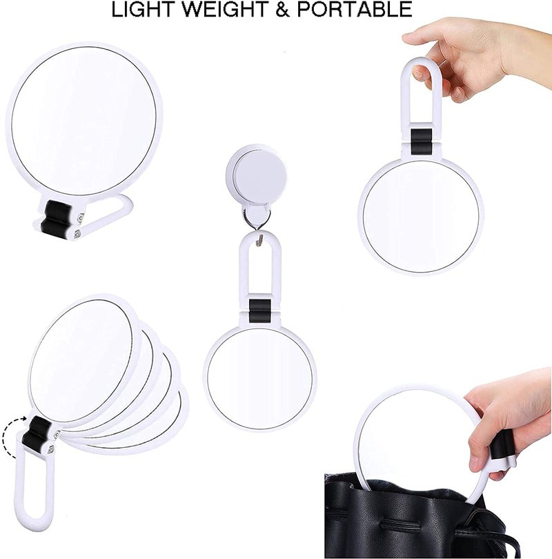 15x Magnifying Handheld Makeup Mirror - Travel Folding Double-Sided Design | Compact & Lightweight