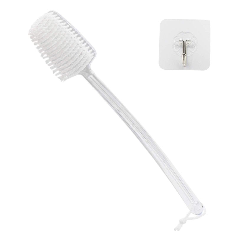 Mczxon Bath Body Back Shower Brush with Curved Long Handle for Exfoliating Skin Improve Blood Circulation, Clear Back Scrubber Bath Wet or Dry Brushing Body Brush for Shower Women Men