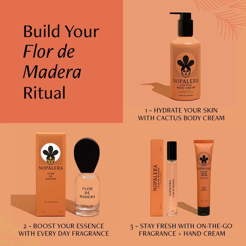 Nopalera Flor de Madera Eau de Parfum Travel Spray - Fresh Floral Woody Perfume with Tamarind & Jasmine | 10ml