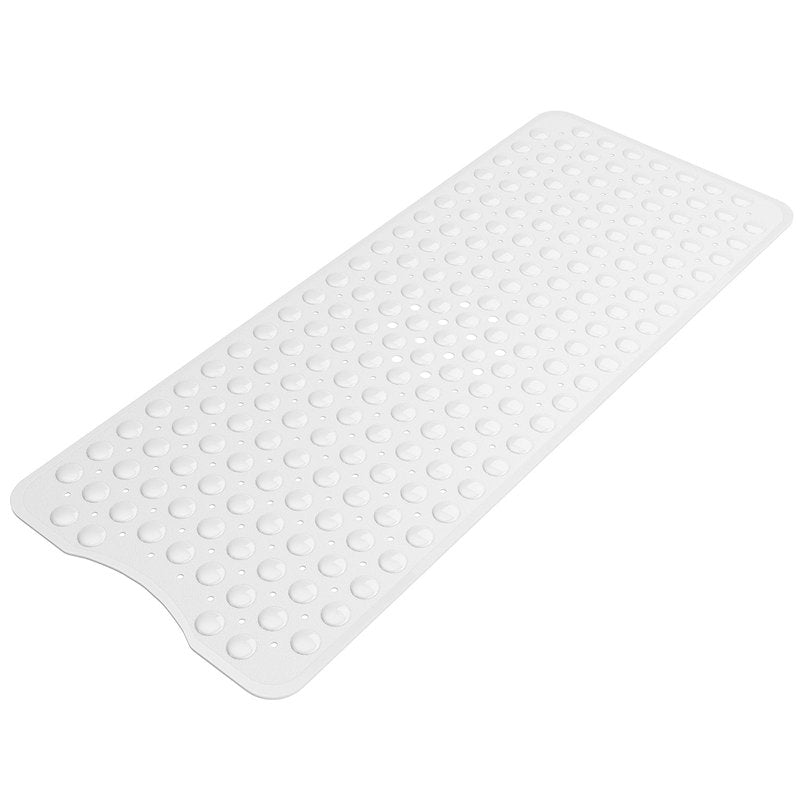 AmazerBath Shower Mat Non Slip 40 x 16 Inches, Shower Stall Mats with Suction Cups and Drain Holes, Non Slip Bath Mat for Tub for Elderly & Kids, White