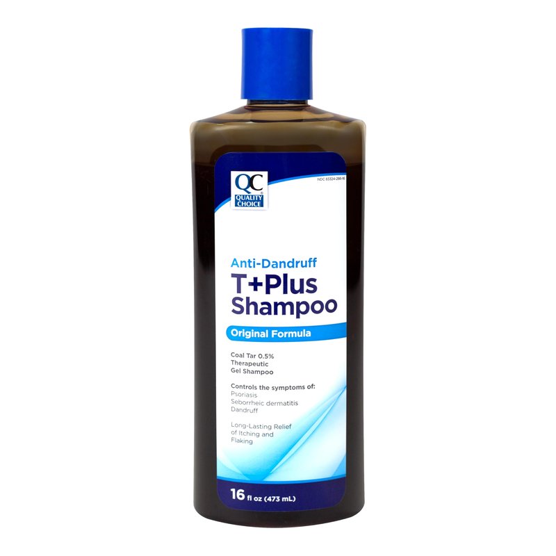 Quality Choice Therapeutic T+Plus Coal Tar Gel Anti-Dandruff Shampoo 0.5% Coal Tar, Original Strength, 16 Fl Oz