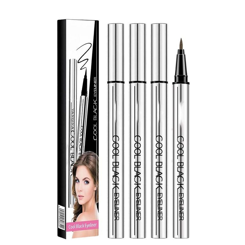 GlossPluss Long Lasting Eyeliner, Waterproof Liquid Eyeliner Pen with Ultra-Fine Tip, Smudge-Proof Quick Drying Formula, Highly Pigmented Black Eye Liner for All-Day Wear (Black + Brwon)
