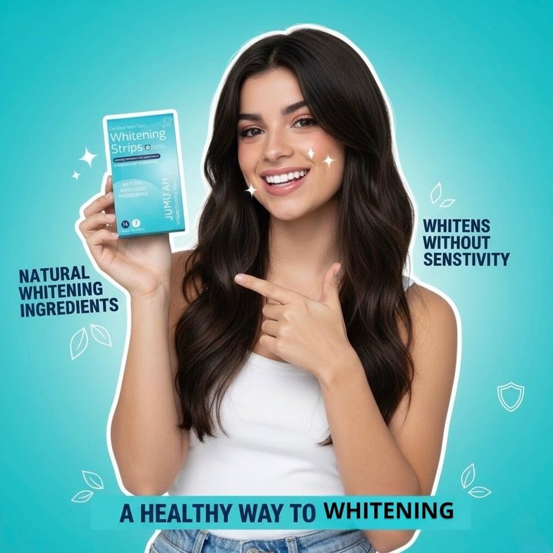 Jumu’ah Teeth Whitening Strips - 7 Treatments - 14 Strips - Enamel Safe - Certified Non-Toxic Teeth Whitening | Whitens Without Sensitivity, Coconut & Mint Flavor
