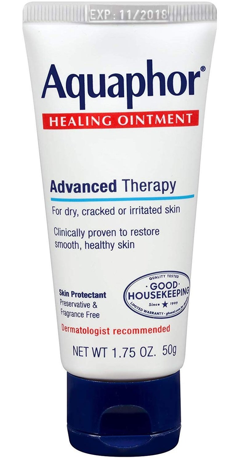 Aquaphor Healing Ointment - Protectant for Cracked Skin - Hands, Heels, Elbows, Lips, 1.75 oz, 2 Pack