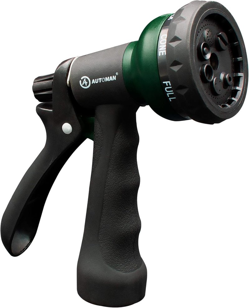 Garden Hose Nozzle - 7 Adjustable Watering Patterns | ABS Slip-Resistant for Plants, Lawn, Cars & Pets